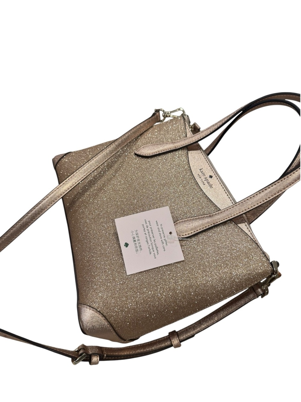 Kate Spade Rose Gold Glitter Shoulder Bag / Crossbody - Picture 3 of 9